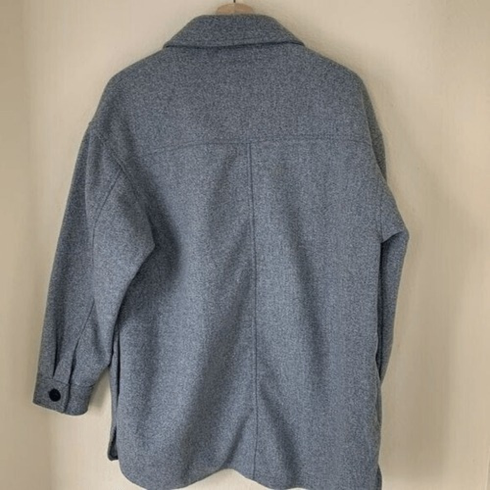 Gray Flannel Shacket Forever 21 Button Oversized … - image 4